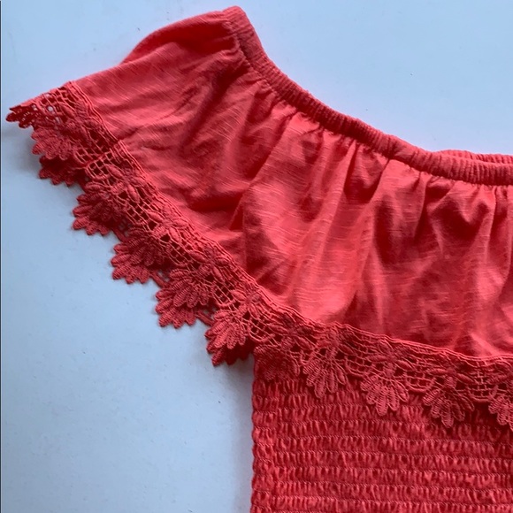 ORANGE KISS Smocked Ruffle Off Shoulder Top - Picture 3 of 11